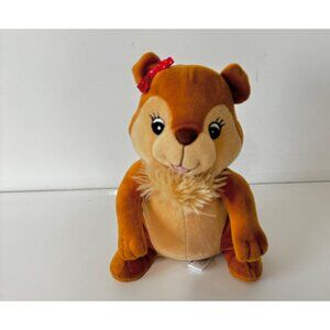 RBI Ron Banafato Chipmunk Red Polka Dot Bow Stuffed Animal 8” Plush